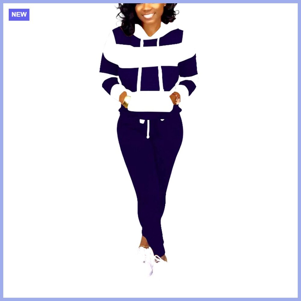 Polyester Elastane Jogging Suit Two Piece Set Lon… - image 1